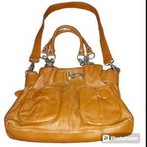 Vintage Y2K Brown Bodhi Pebbled Leather Shoulder Bag Silver Chunky Hardw…